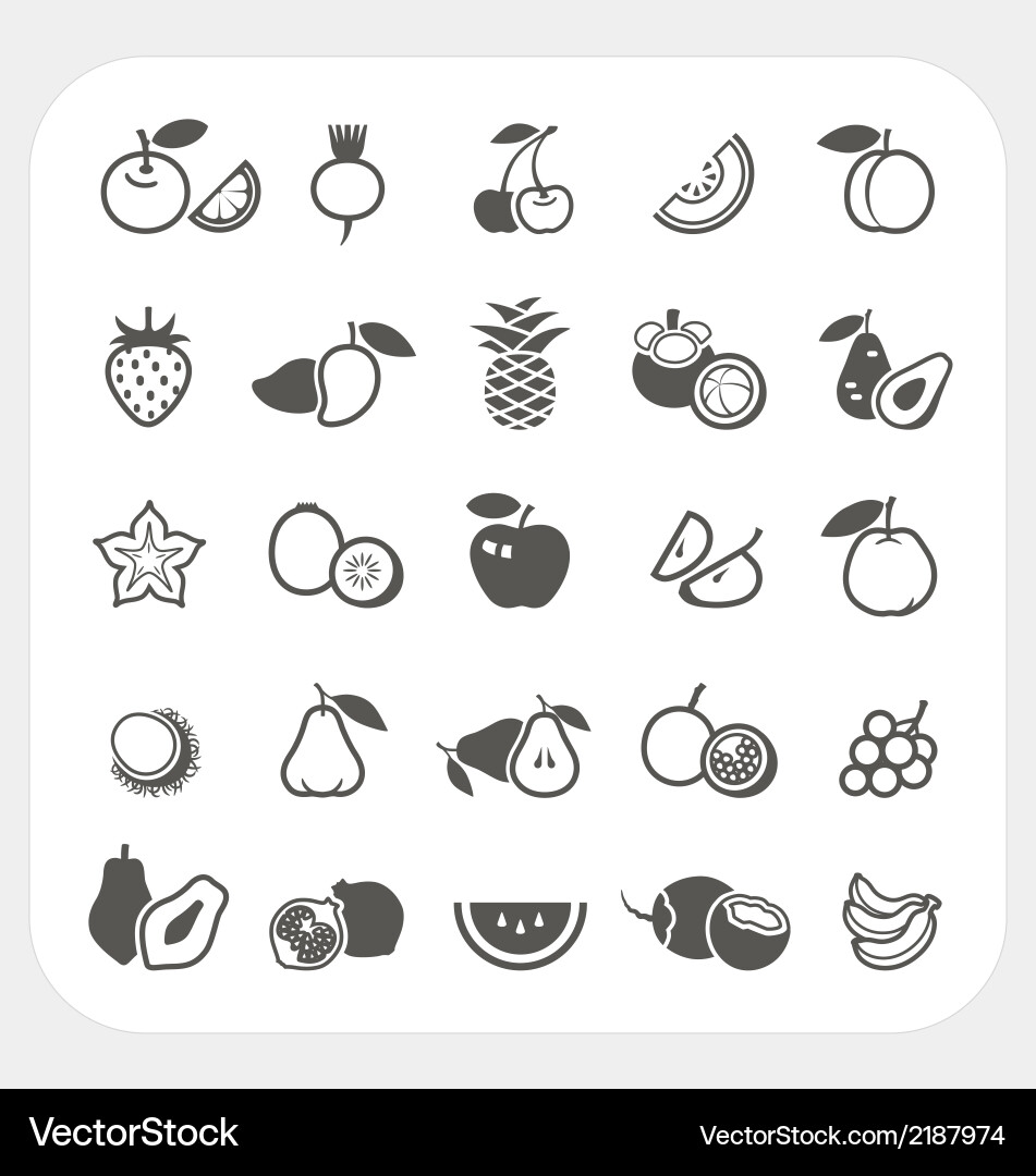 Fruit icons set Royalty Free Vector Image - VectorStock