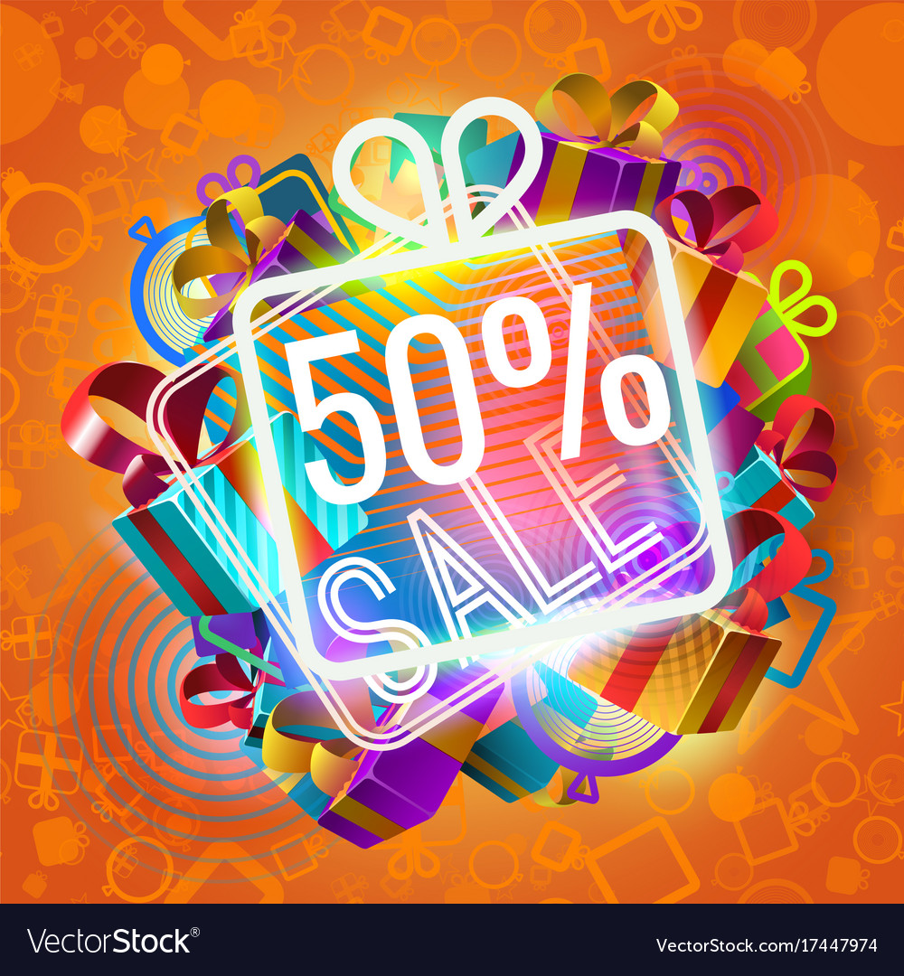 Half-price sale and gifts Royalty Free Vector Image