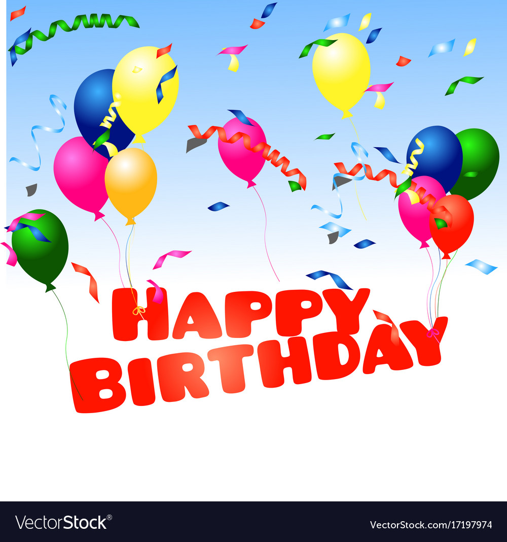 Happy birthday with confetti Royalty Free Vector Image