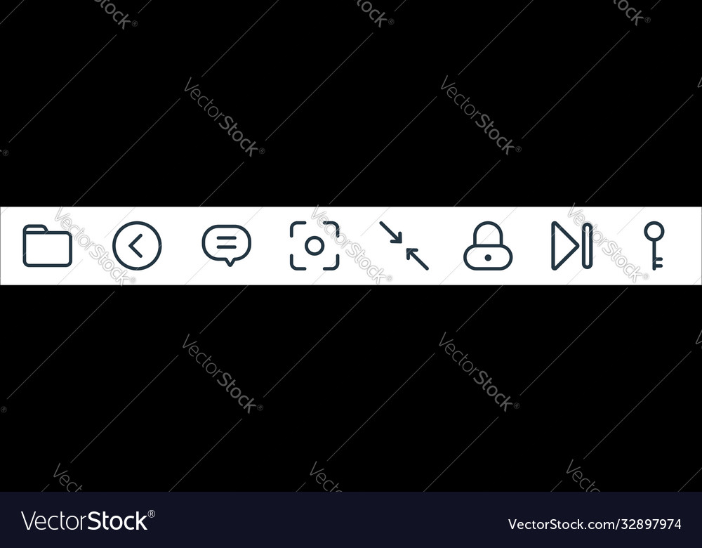 Interface line icons linear set quality Vector Image Interface line icons linear set quality