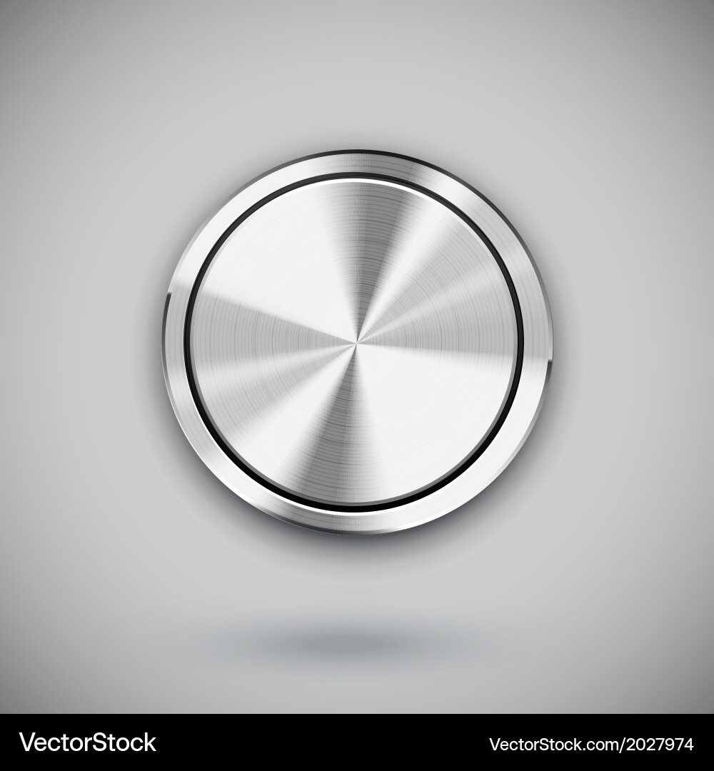 Metal circle button Royalty Free Vector Image - VectorStock