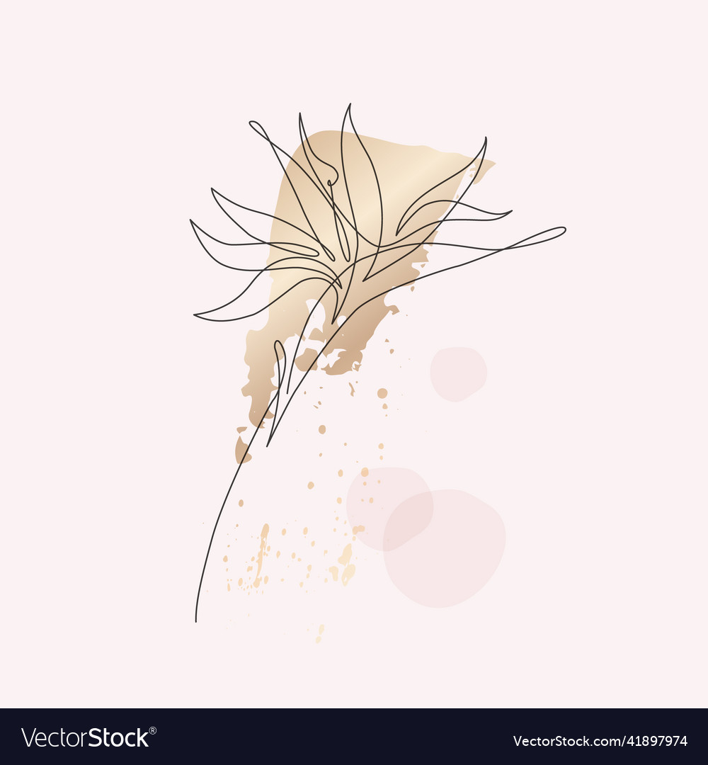 Minimal continuous line art flower on geometric vector image Minimal continuous line art flower on geometric