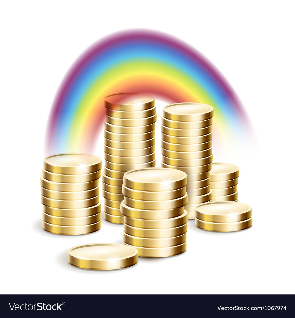 Rainbow over money Royalty Free Vector Image - VectorStock