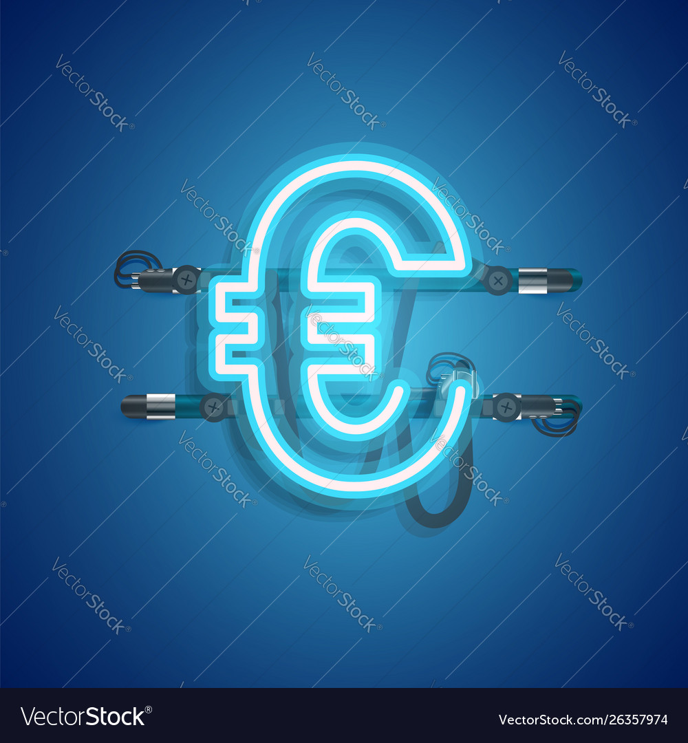 Realistic neon character with wires and console