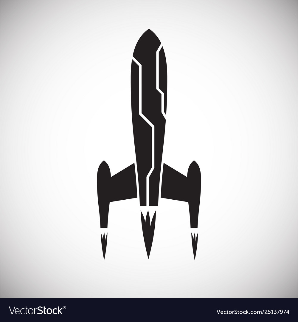 Rocket icon on background for graphic and web vector image Rocket icon on background for graphic and web