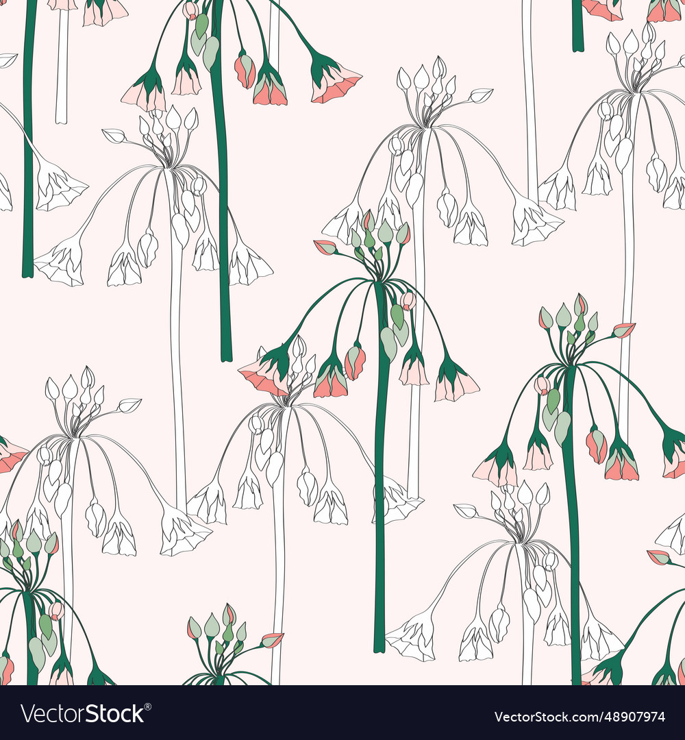 Seamless background with blooming wild flowers