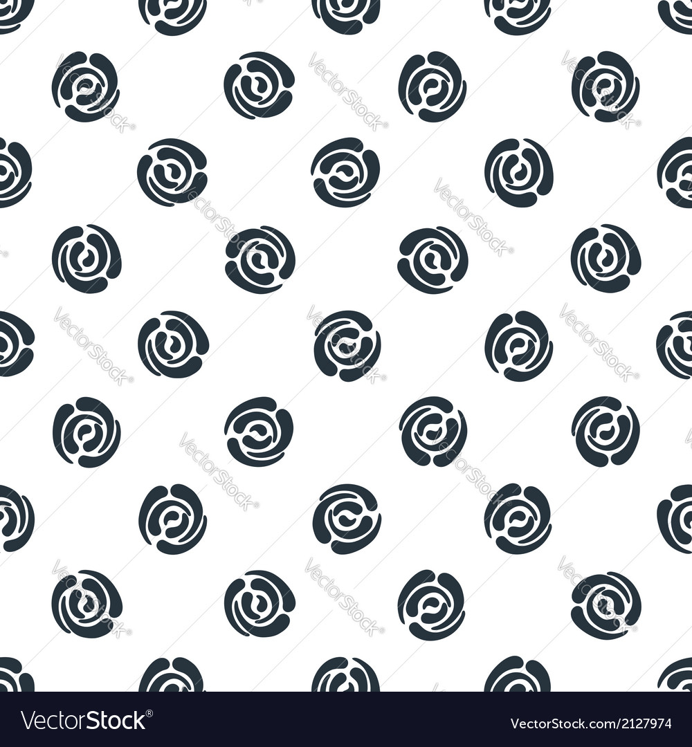 Seamless pattern with polka dots abstract roses