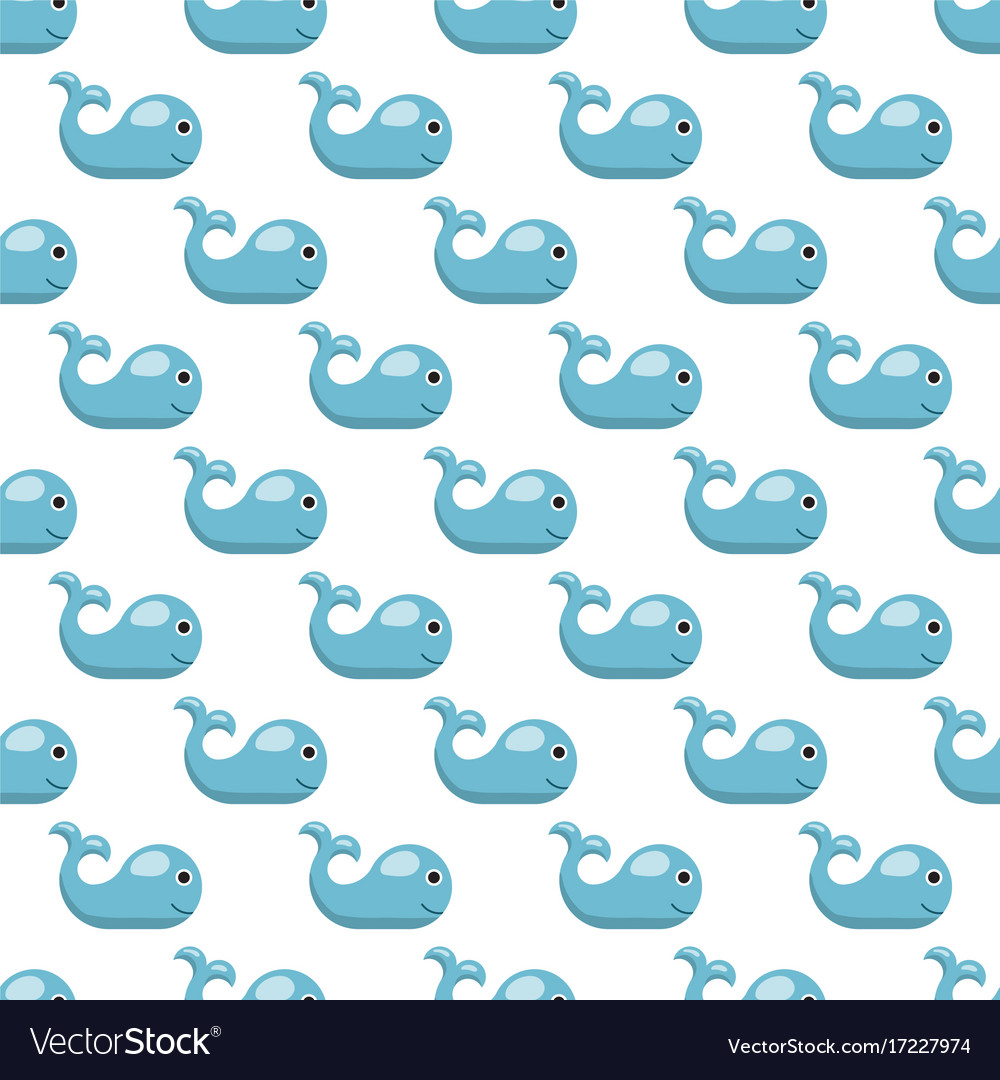 Seamless repeating pattern with whale