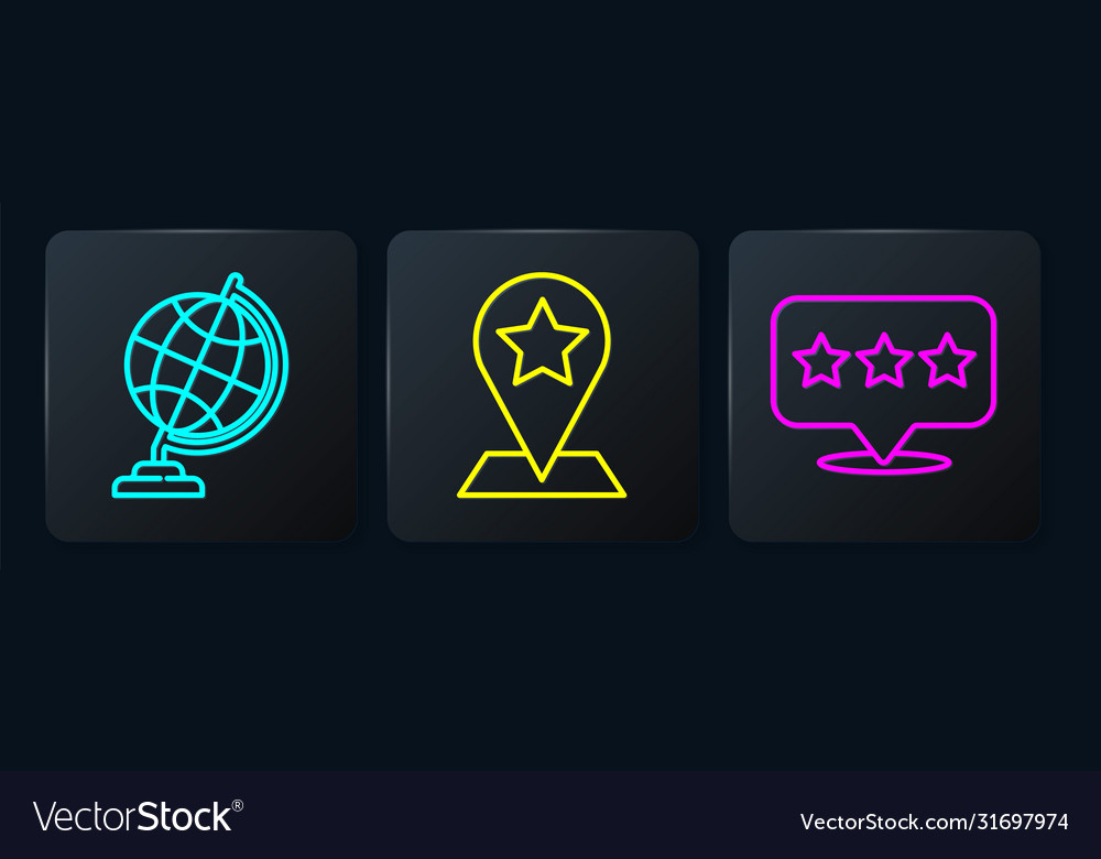 Set line earth globe map pointer with star vector image Set line earth globe map pointer with star
