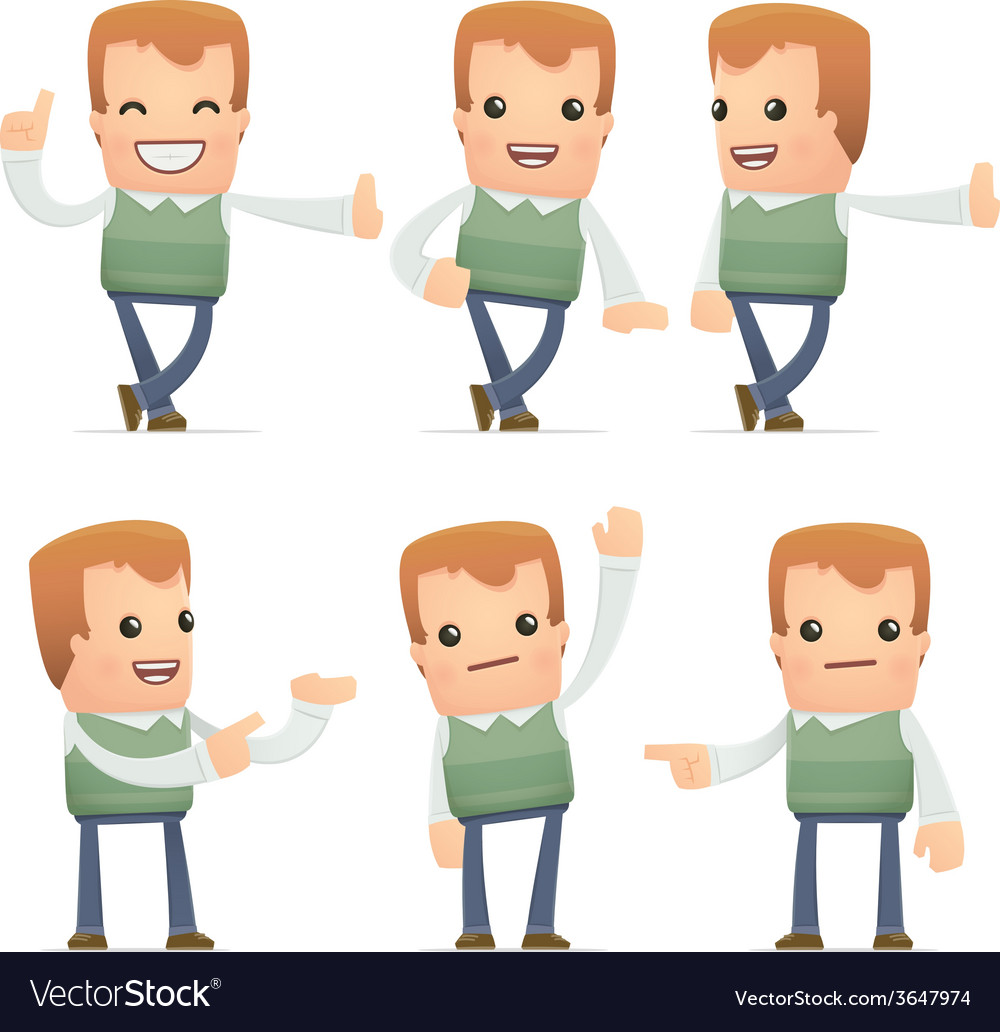 Set of neighbor character in different poses