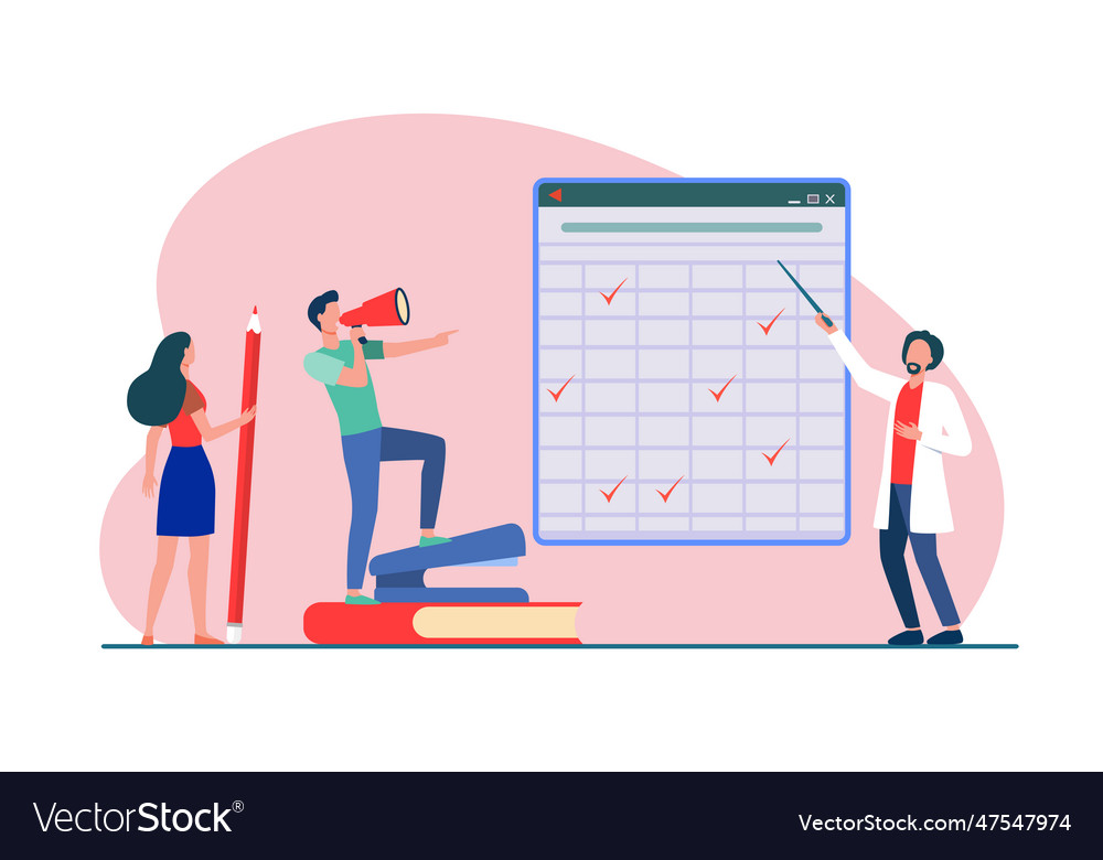 Teacher with pointer explaining matrix