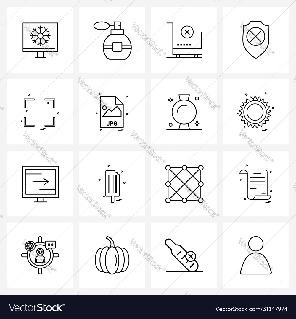 Ui set 16 basic line icons file format