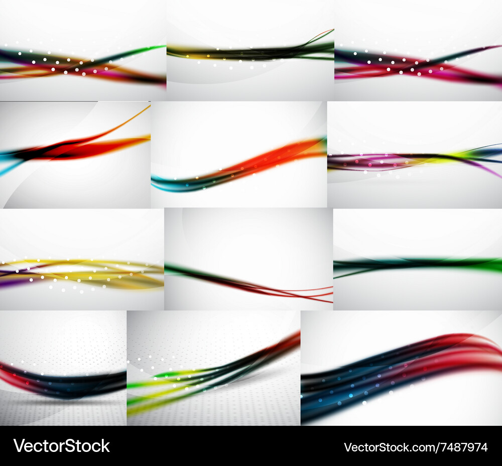 Wave backgrounds set abstract Royalty Free Vector Image