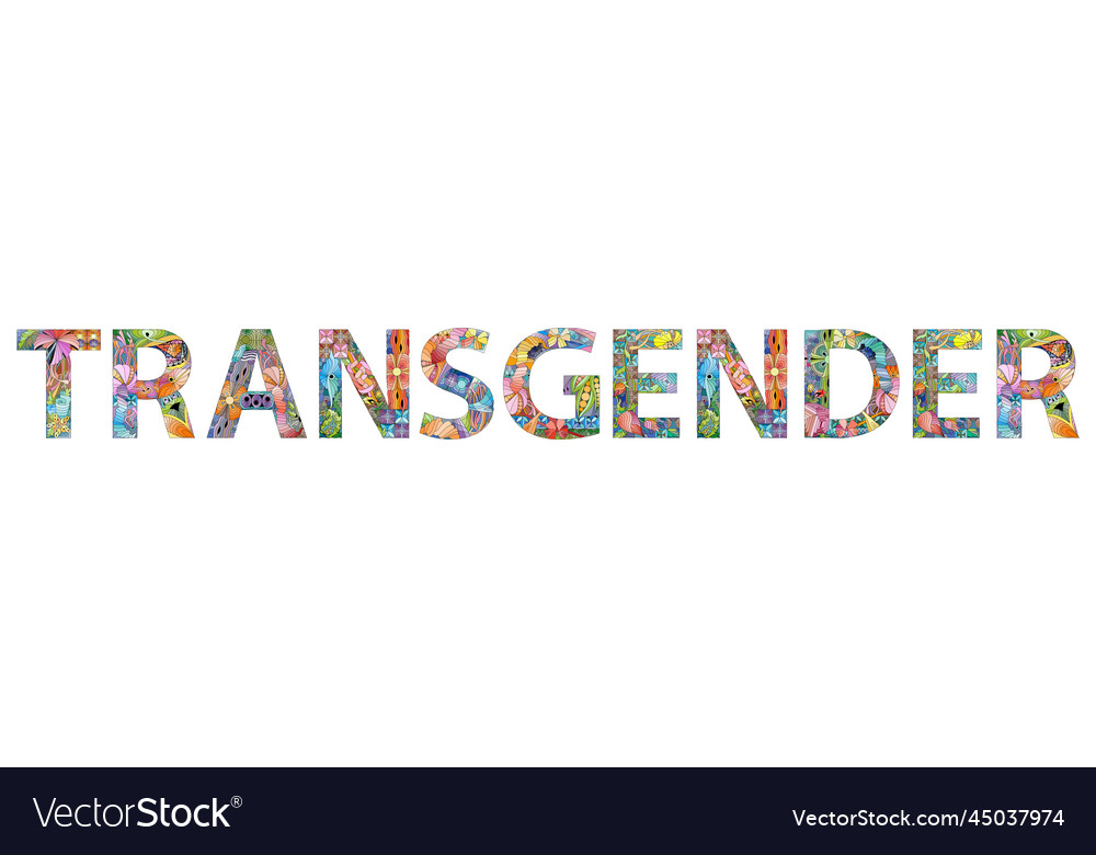 word-transgender-decorative-entangle-object-vector-image