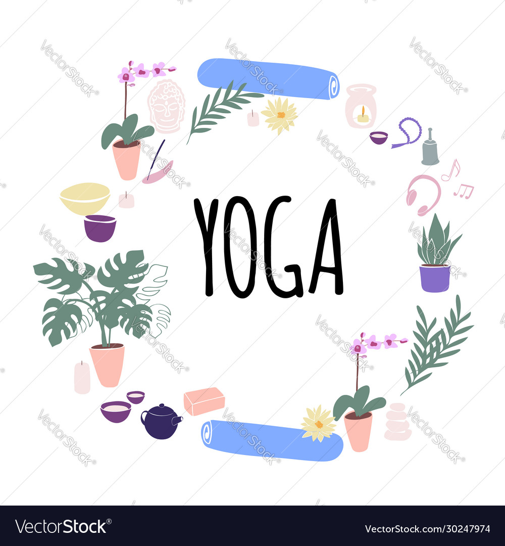 Wreath yoga with candles mat