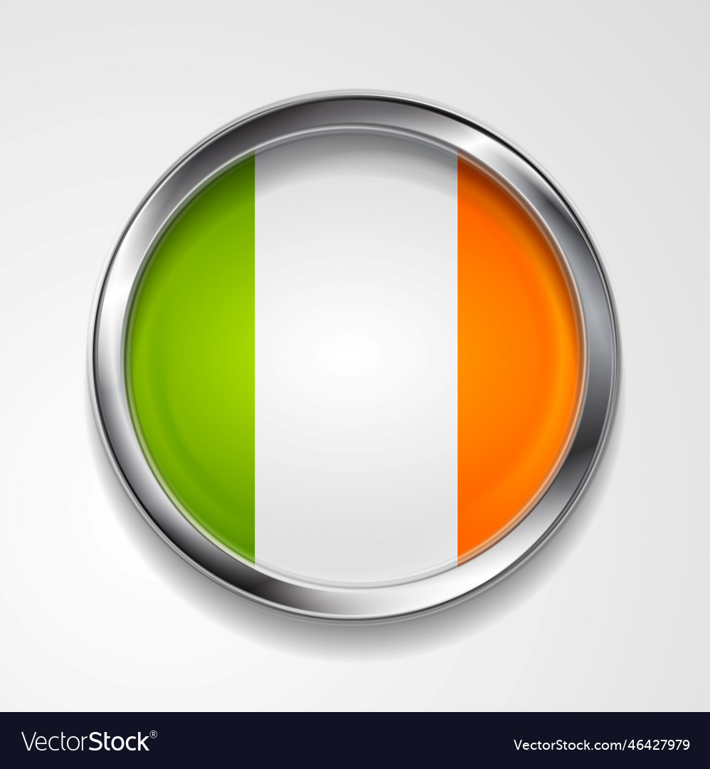 Abstract button with stylish metallic frame irish vector image Abstract button with stylish metallic frame irish