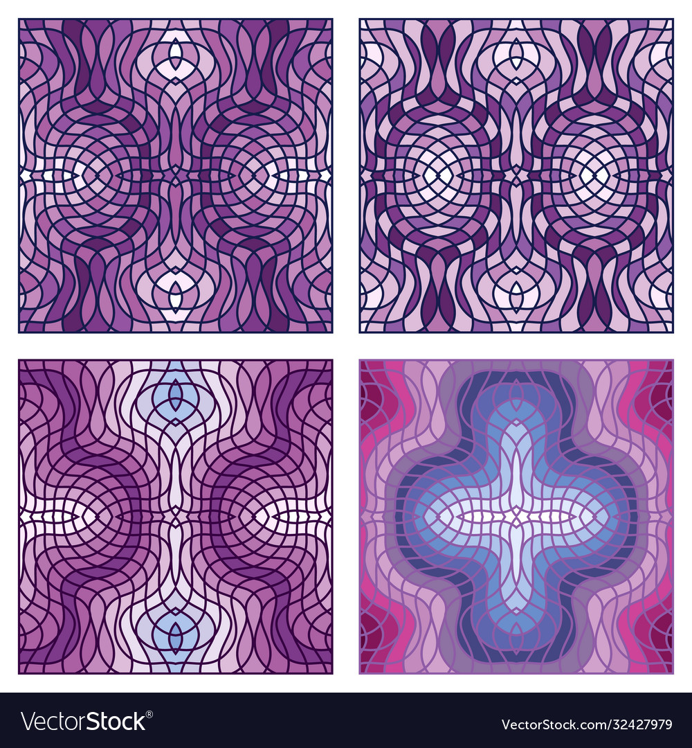 Abstract color grid patterns set vector image Abstract color grid patterns set