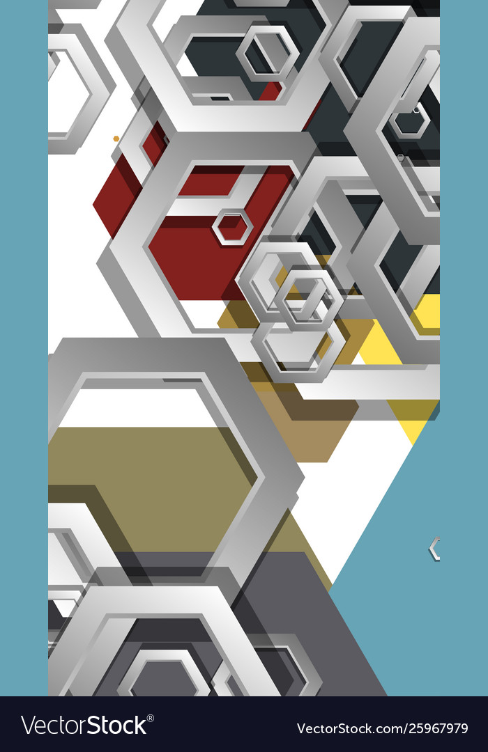 Abstract geometric background with hexagon middle vector image Abstract geometric background with hexagon middle