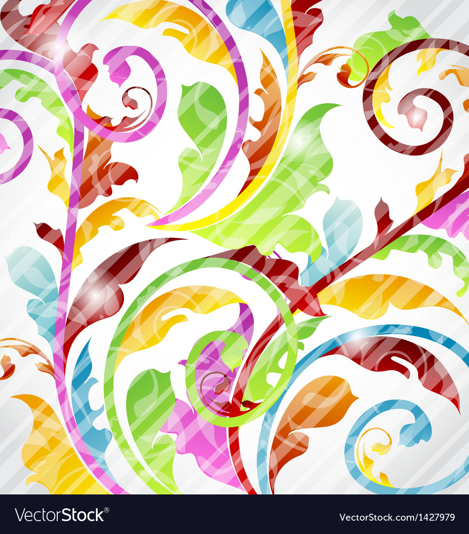 Abstract Multicolor Ornamental Wallpaper