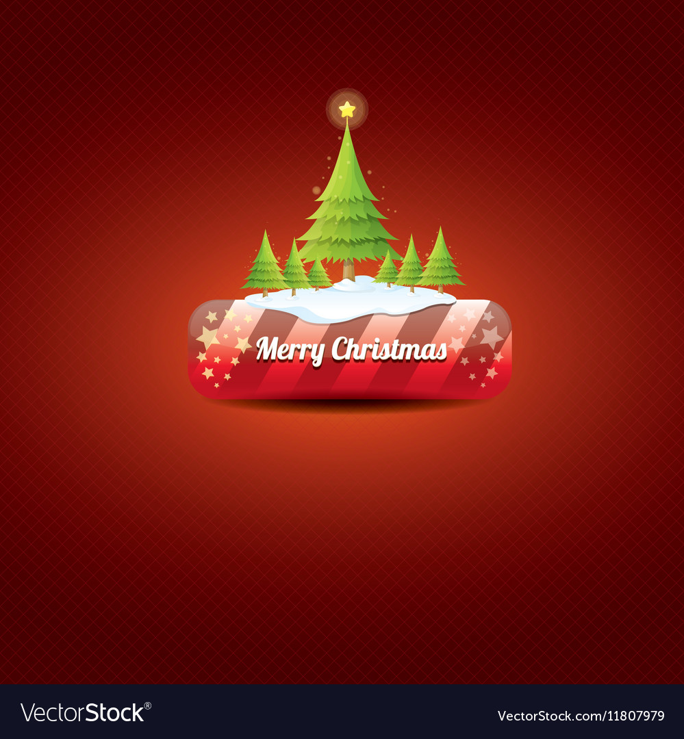 Christmas button with tree