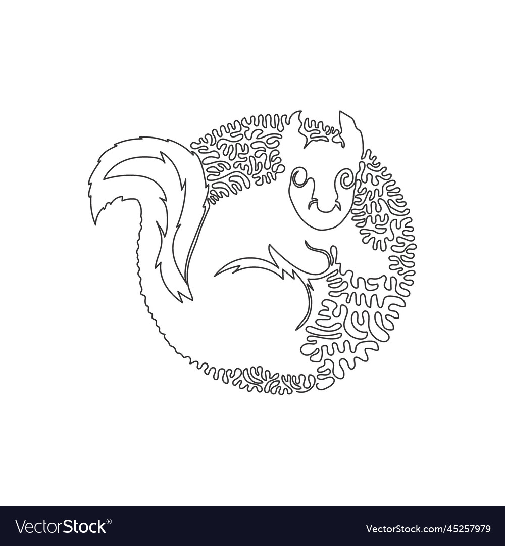 Continuous curve one line drawing of cute vector image Continuous curve one line drawing of cute