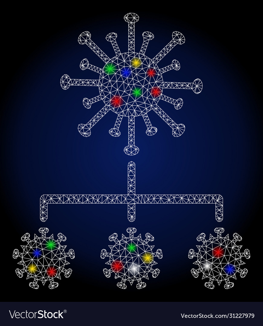 Flare mesh network virus replication with color vector image Flare mesh network virus replication with color