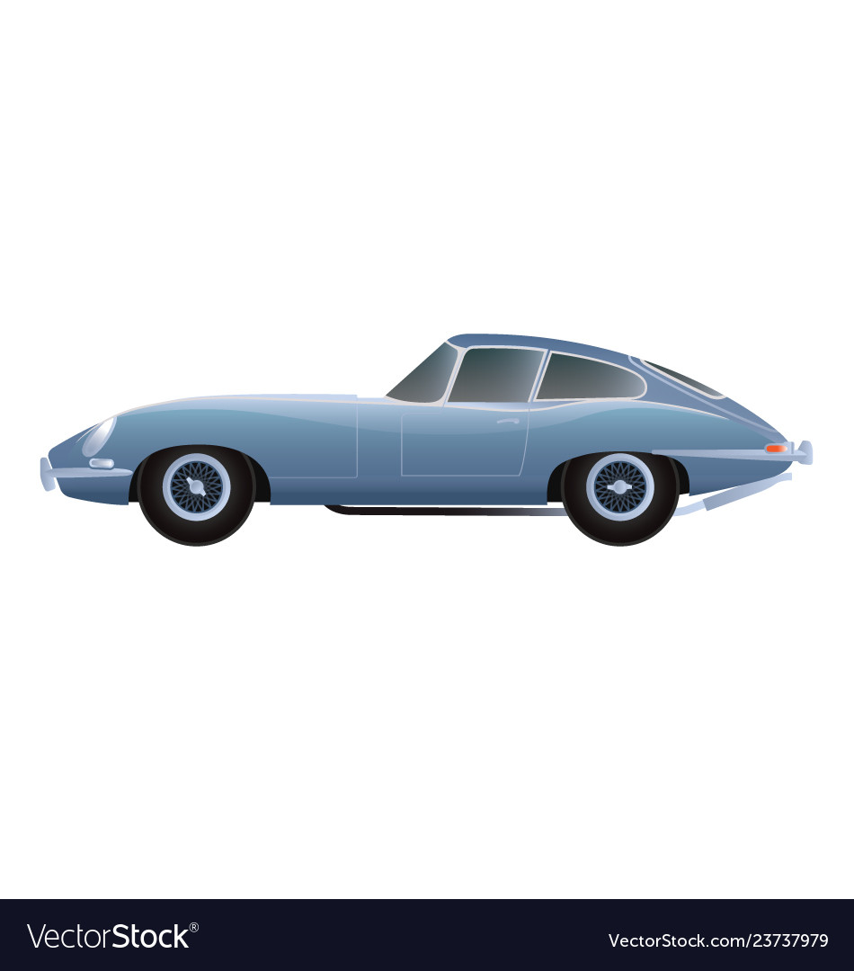Jaguar E Type 1961 Side View Royalty Free Vector Image