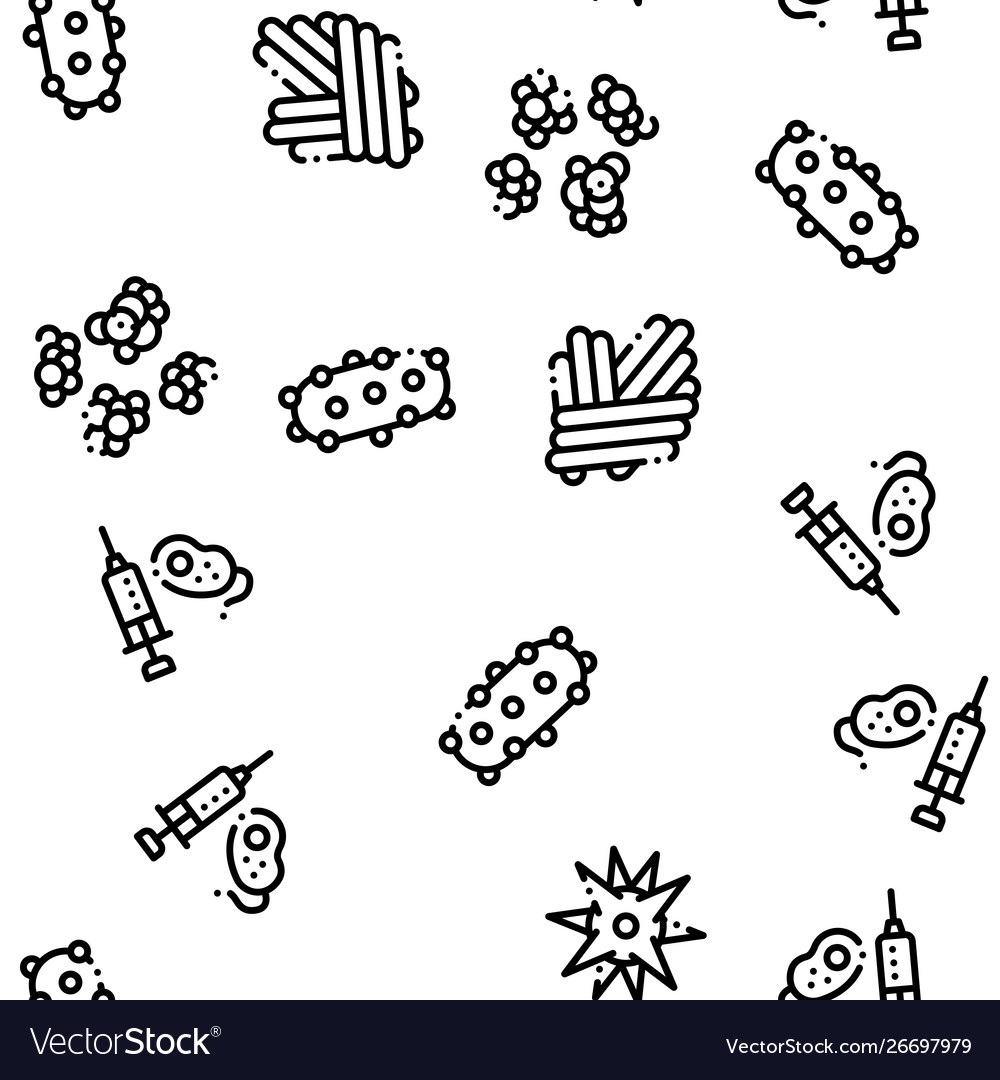 Pathogen seamless pattern Vector Image Pathogen seamless pattern