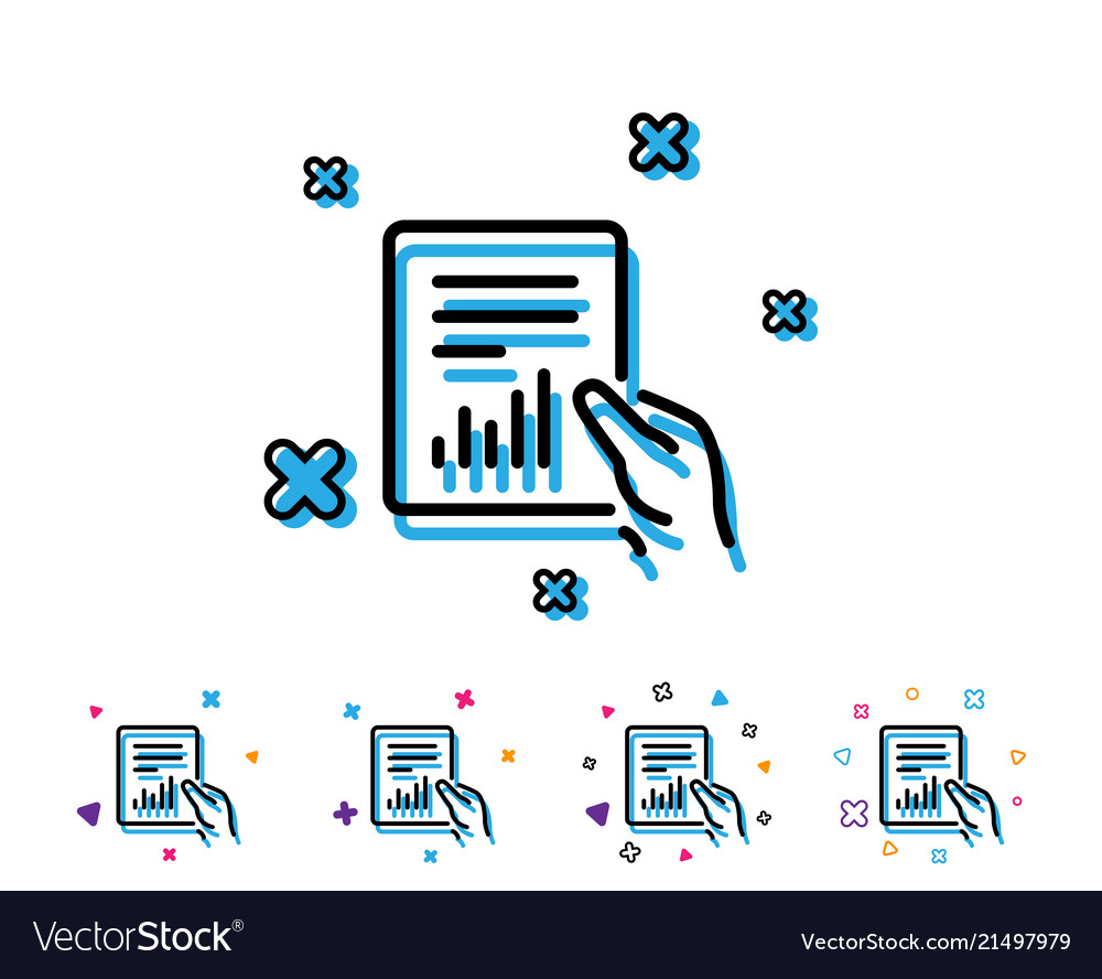 Report document line icon analysis chart