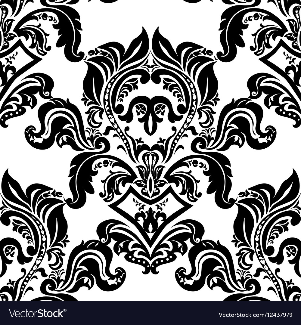 Vintage Classic Rococo Floral Ornament Pattern Vector Image