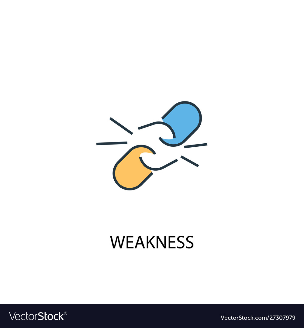 Weakness concept 2 colored line icon simple