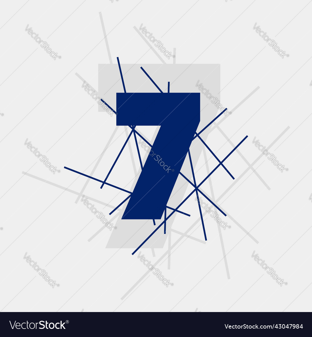 7 numeric text conceptual logo design vector image 7 numeric text conceptual logo design