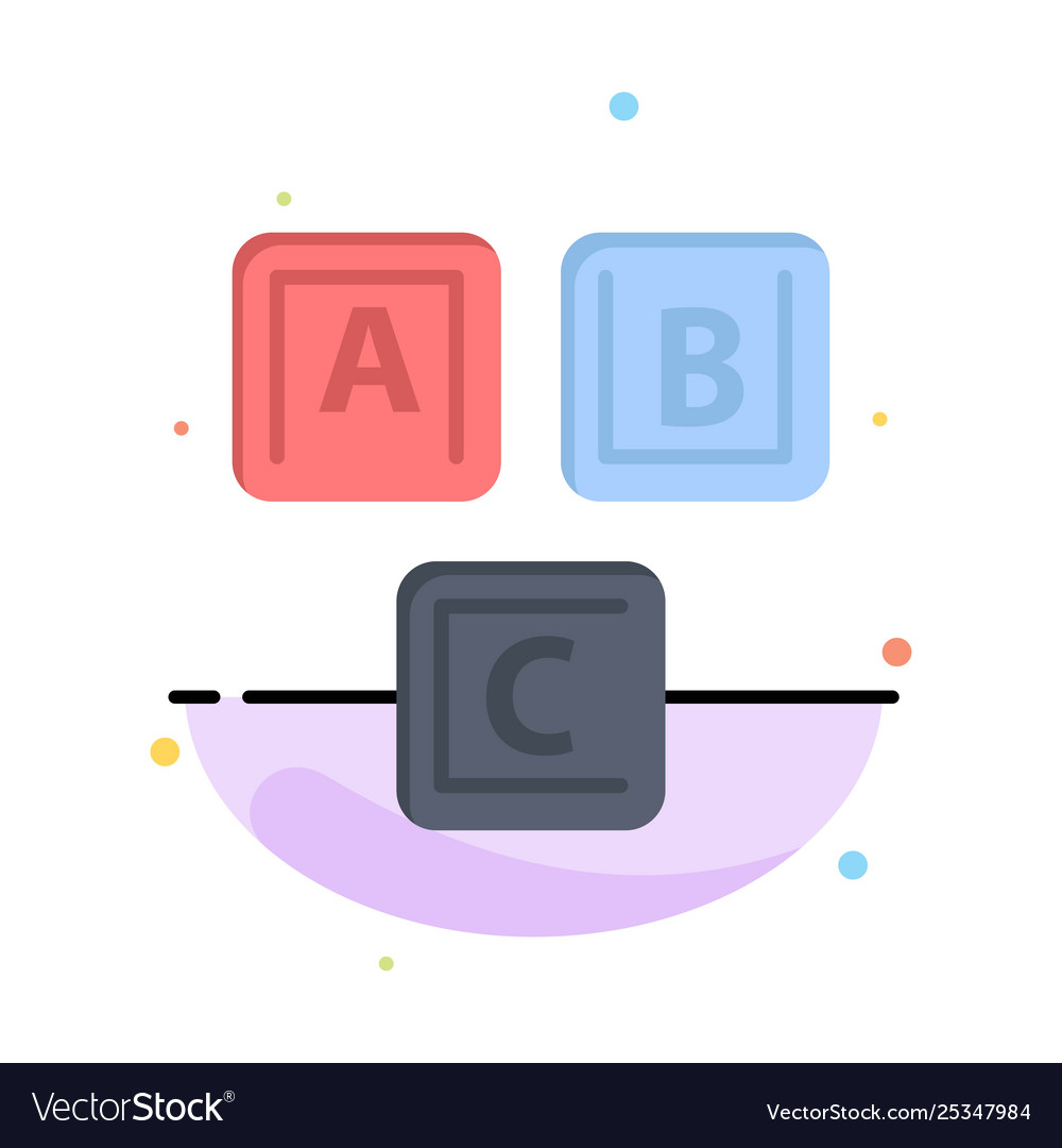 Abc blocks basic alphabet knowledge abstract flat