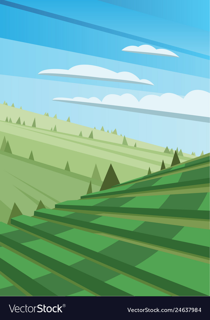 Abstract polygonal green landscape Royalty Free Vector Image