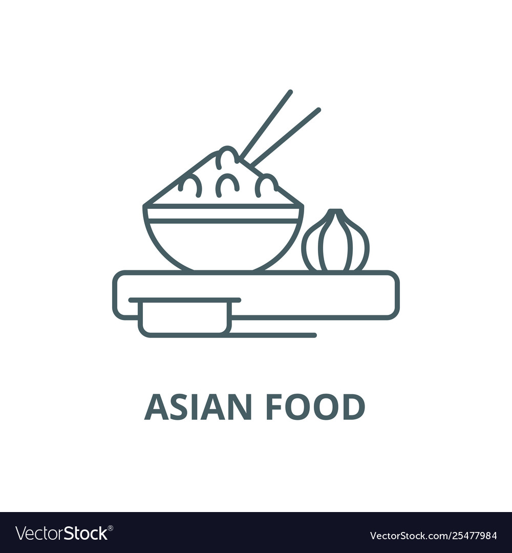 Asian food line icon linear concept Royalty Free Vector