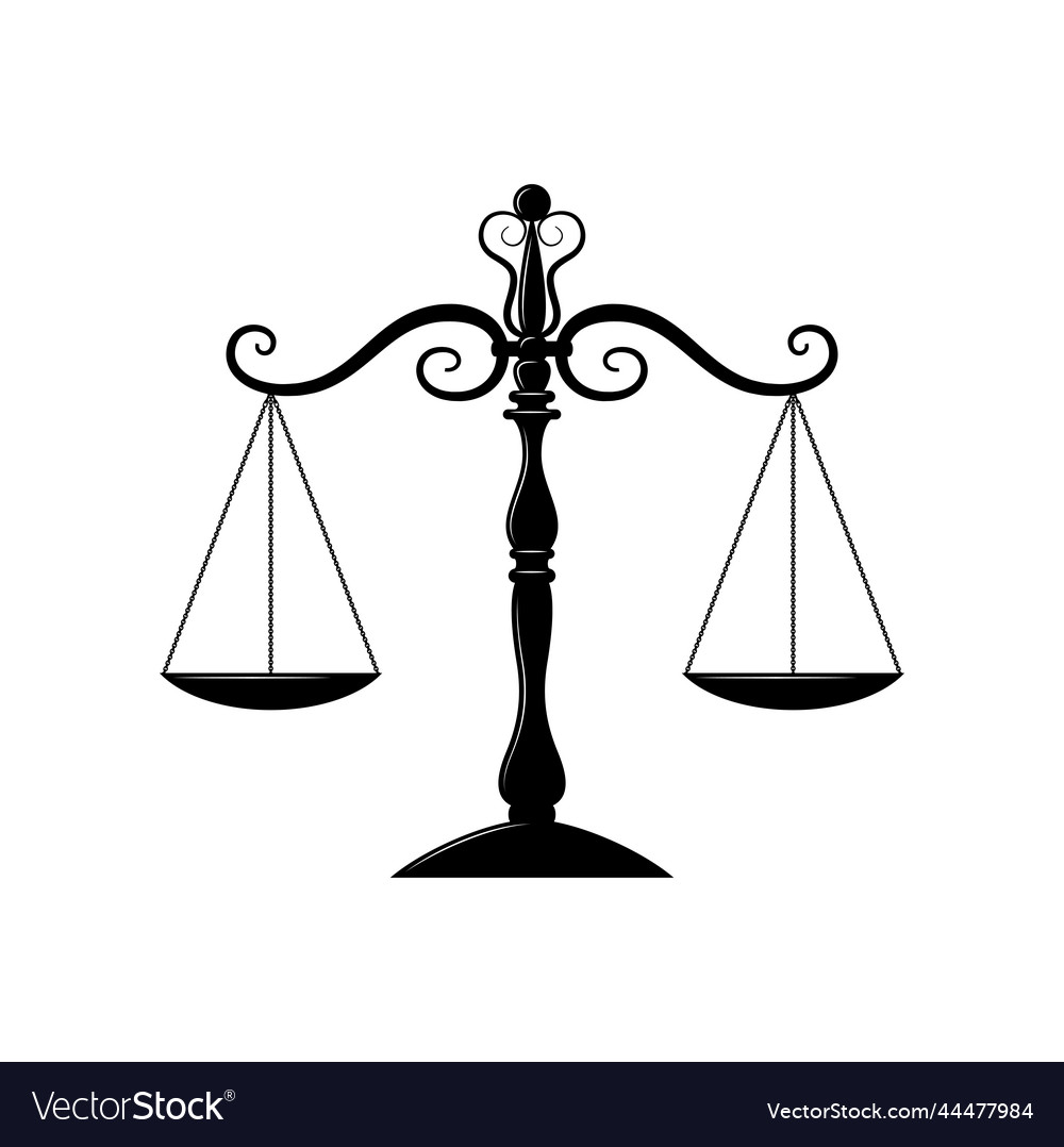 Balancing scales isolated law and justice symbol Vector Image