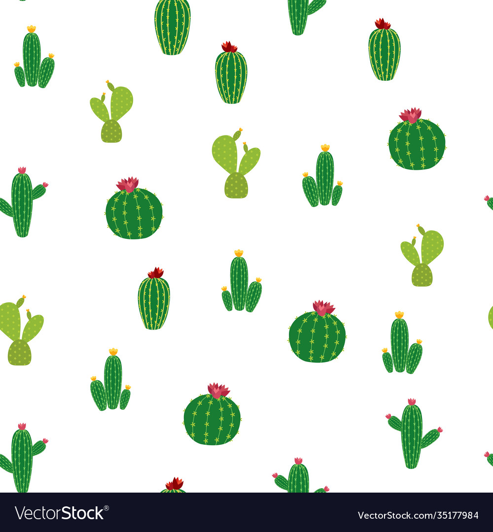 Cactus seamless pattern background