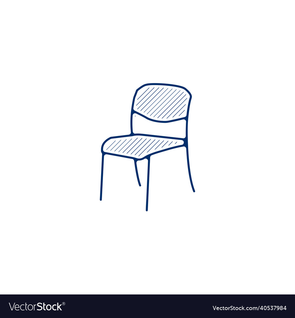 Chair line icon linear hand drawn pen style