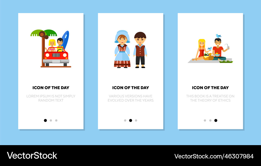 Couples flat icon set Royalty Free Vector Image