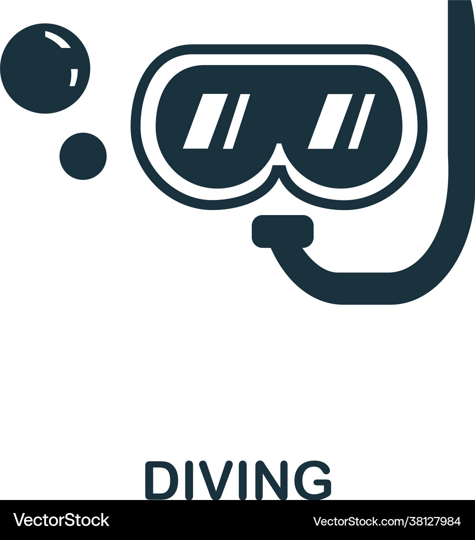 Diving icon simple from vacation collection Vector Image