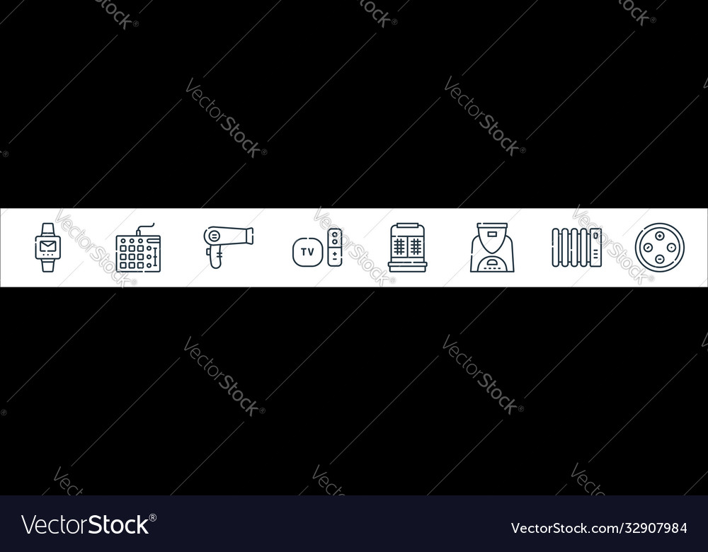 Electronics line icons linear set quality