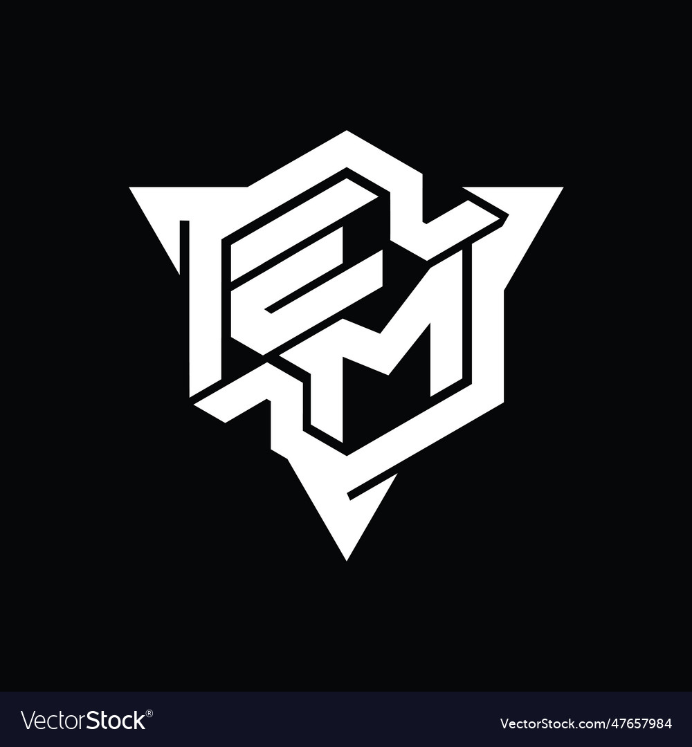 Em logo monogram hexagon shape with triangle