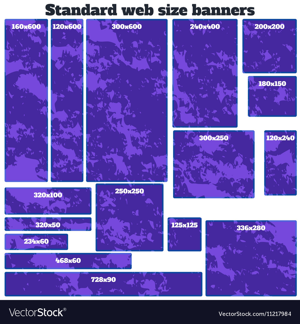 Empty box standard size web banners blank set