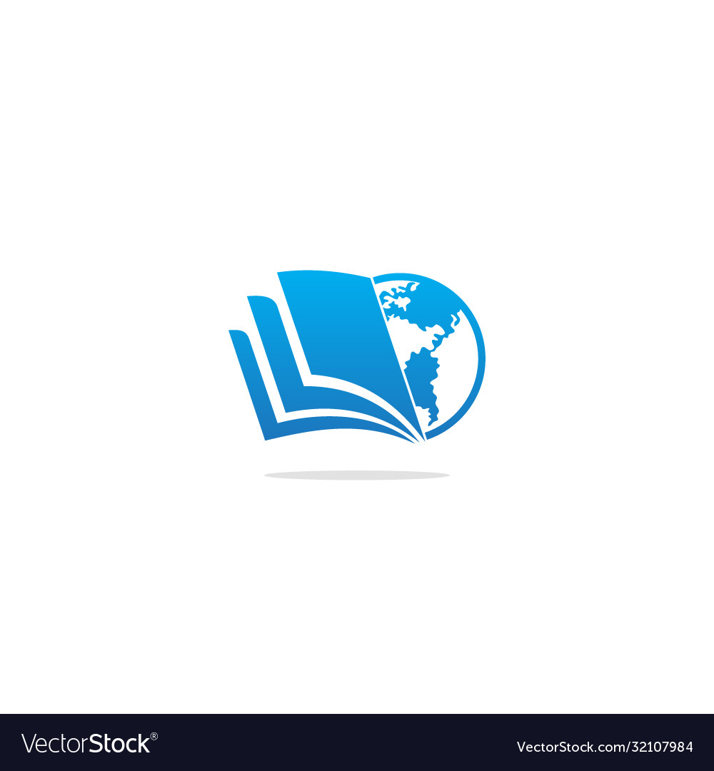 Globe Earth Book Knowledge Logo Royalty Free Vector Image