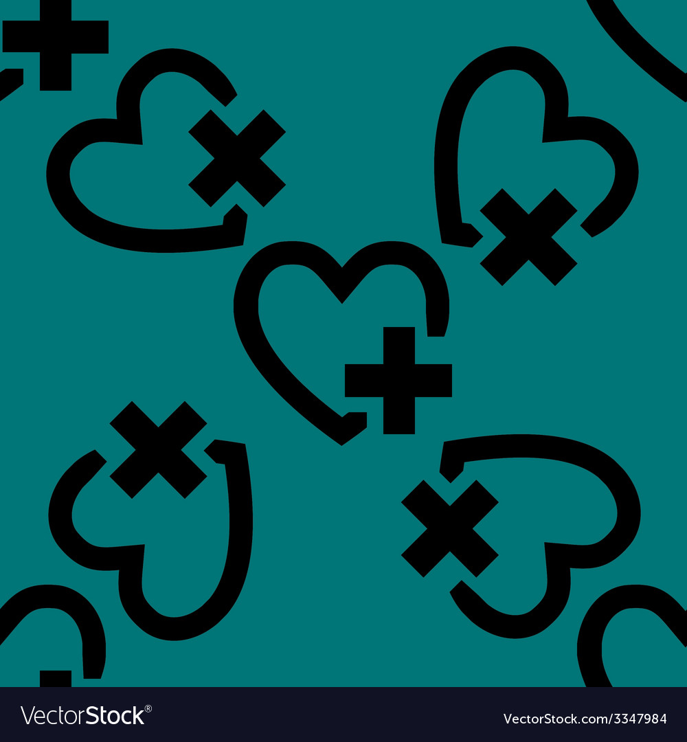 Heart web icon flat design seamless pattern