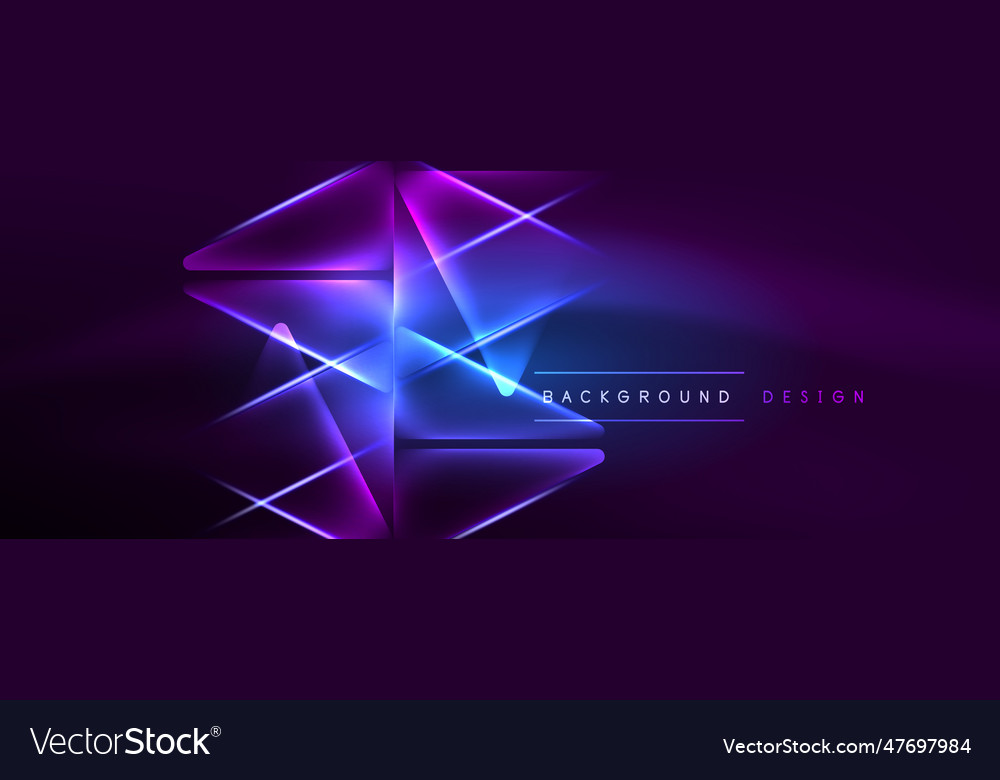 Neon lights hacking geometric background virtual Vector Image Neon lights hacking geometric background virtual
