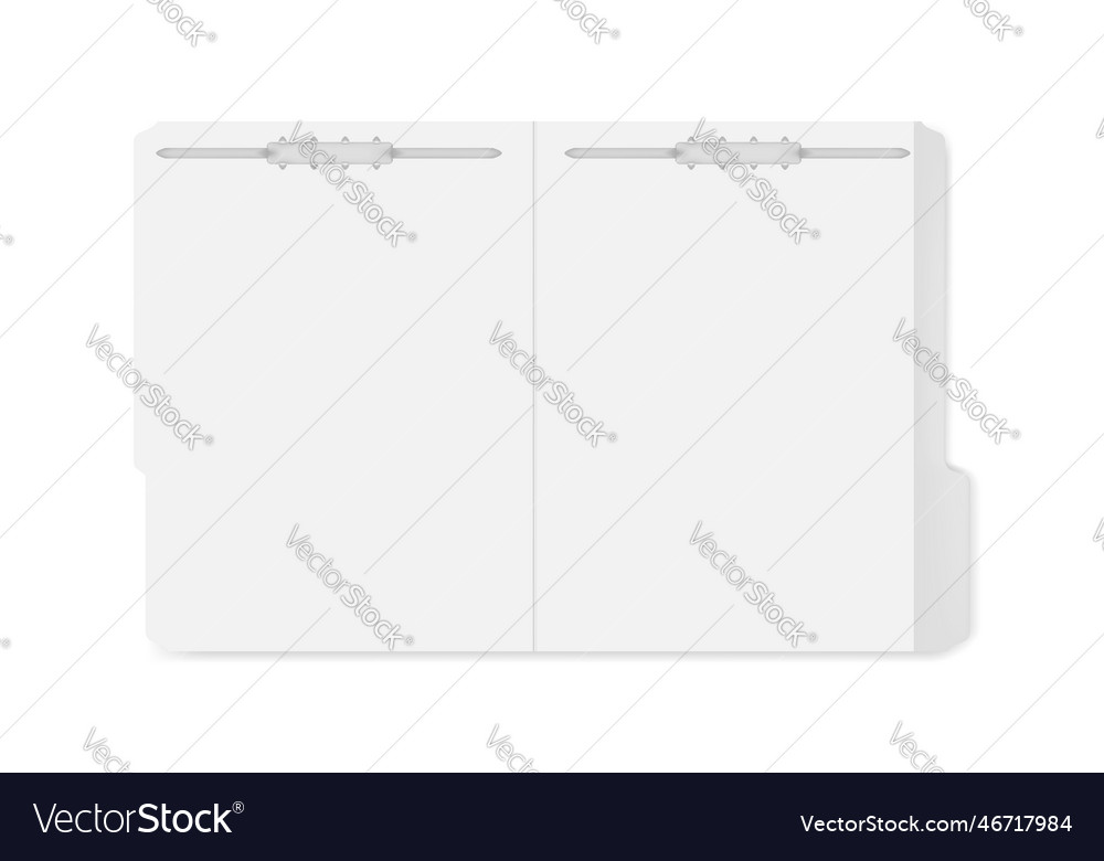 Open file folder with cut tab and fastener vector image Open file folder with cut tab and fastener