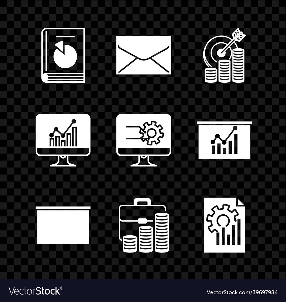 Set user manual envelope target with coin symbol vector image Set user manual envelope target with coin symbol