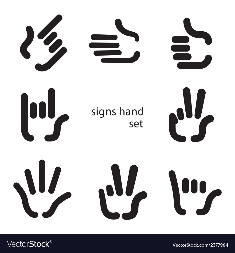 Signs hand Royalty Free Vector Image - VectorStock