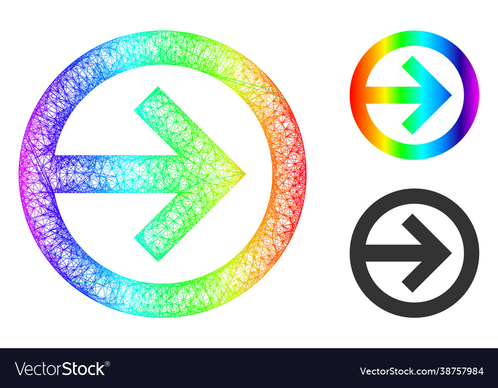 Spectrum net mesh gradient direction right icon vector image Spectrum net mesh gradient direction right icon